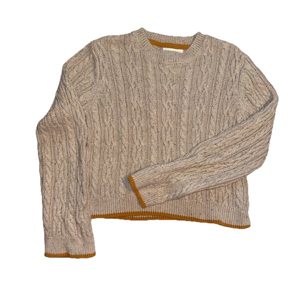 Cynthia Rowley Other - Designer Cynthia Rowley Girls Large 10-12 Tan/Beige Cable Knit Cotton Sweater